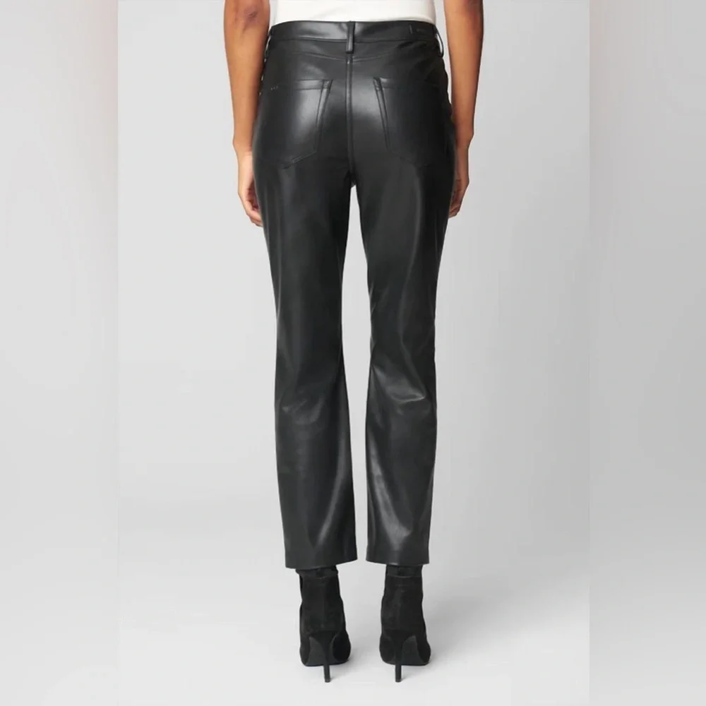 NWT BLANK NYC High Rise Vegan Leather Straight Leg Need You Tonight Pants SZ 29